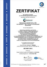 ISO 9001:2015 Zertifikat HEINZMANN